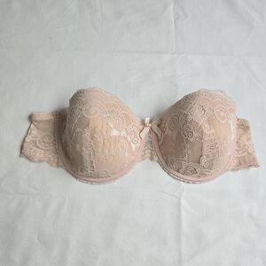 Pink Lace Balconette Bra